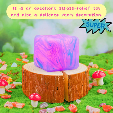 /5.5cm Soft and Glutinous Sensory Stress-relief Toy Cube Filled with Gel Stretchable Ball Soft Ice Cube Ball Slow Rebound