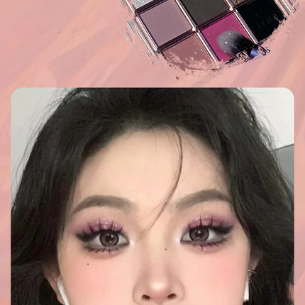 9 Colors Dark Punk Smoked Eyeshadow Palette Blue Black Pearl Matte Eye Shadow Makeup Palette Brightening Shimmer Lying Silkworm