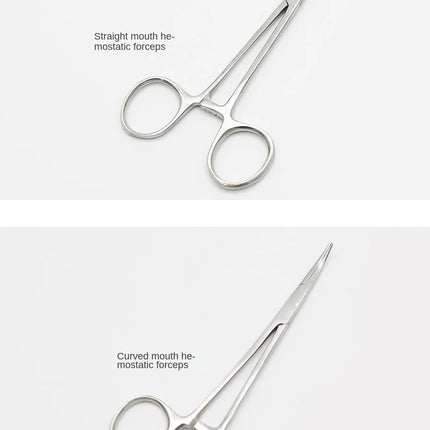 Stainless Steel Locking Forceps Arterial Surgical Clips Curved Straight Fishhook Forceps Hemostatic Forceps Hand Tools