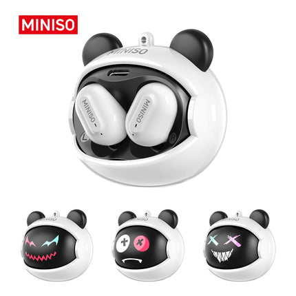 Bear-Themed Design MINISO MS118 Wireless Bluetooth Earphones Ai Translator Headphones for 150+ Languages Noise Canceling Earbuds