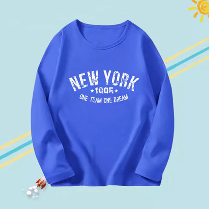2024 Fashion T shirt Kids New York City Graphic T shirt Harajuku Kawaii Boy Girl Long Sleeve Tops Tees