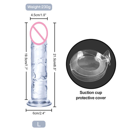 Transparent Big Dick 6 Sizes Realistic Jelly Dildo Soft Vaginal Masturbators Women Gay Penis Anal Sex Toys Suction Cup