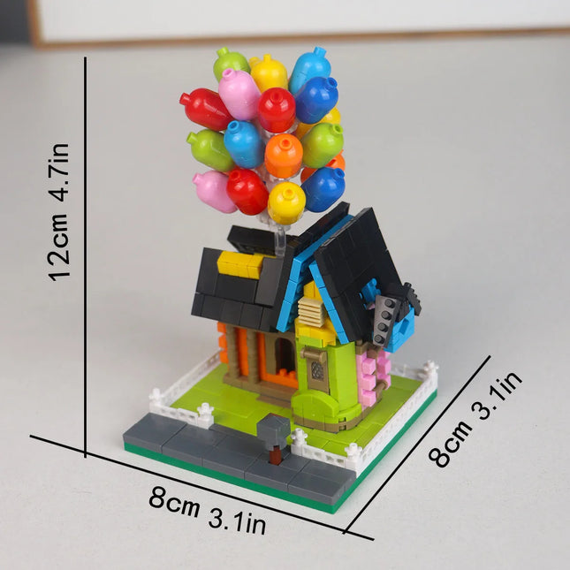 Mini Balloon House Model, Micro Architecture Cottage Desktop Decor, DIY Building Blocks, Birthday Gift, Christmas Gift