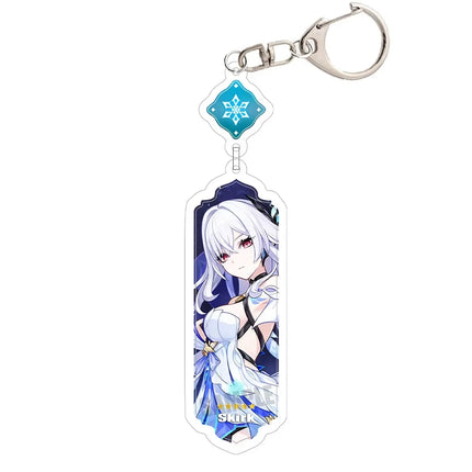 Anime Keychain Linnea Flins Durin Mualani Furina Arlecchin Key Chain Accessories Genshin Impact Cute Bag Pendant Key Ring Gift