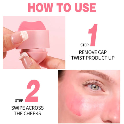 HANDAIYAN 5-Color Matte Pink Pebble Blush Waterproof & Sweat-Resistant Easy Application Dual-Use for Lips & Cheeks