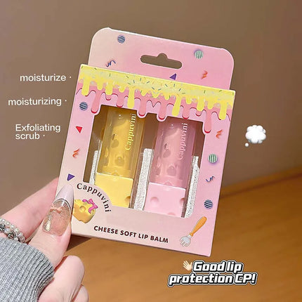 Cheese Lip Balm Set Moisturizing plumps lips reduces lip lines lip care product for smooth lips
