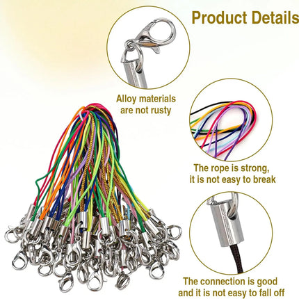 20/50/100Pcs Lanyard Lariat Strap Cords Lobster Clasp Rope Keychain Hooks Mobile Set Charms Keyring Pendant Key Ring Accessories