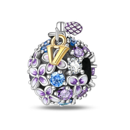 Purple Series 925 Sterling Silver Lily of the Valley Rose Mermaid Witch Hat Charm Fit DIY Bracelet Necklace Charming Gifts
