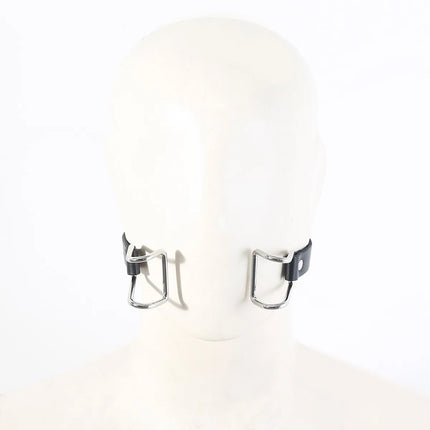 Stainless Steel Spider Ring Gag BDSM Bondage,Nose & Mouth Hook Spreader Leather Head Harness ,Sex Toys For Couples Restraints