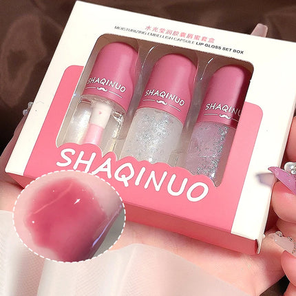 Shuiguang capsule lip honey kit moisturizes and hydrates for a sparkling, mirror-like finish, colorless and transparent glass lip oil