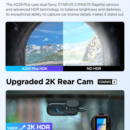 VIOFO A229 PLUS Car Dvr 2K HDR Video Recorder 5GHZ WI-FI GPS Voice Control Dash Camera With SONY STARVIS 2 SENSOR Night Vision