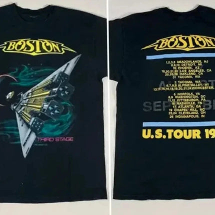 1987 Boston Rock Band Tour Men's and Women's T-shirts Heavyweight T-shirts for Men - Casual, Fashionable and Daily Wear