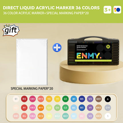 enmy Black box Direct Liquid acrylic markers with paper 24-80 colors soft head colorful painting pen DIY Paint Marker