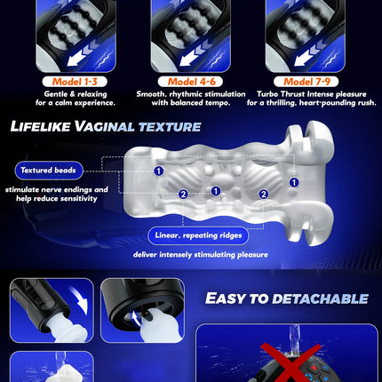 2026 Automatic Male Thrusting Masturbator Blowjob Machine Vibration Masturbation Cup Stroker Pocket Pussy Adult Sex Toys for Men