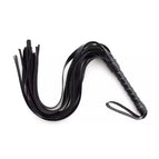 black leather whip