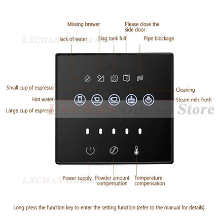 HomeWise Full Automatic 19 Bar Coffee Maker Coffee Bean Grinder Milk Foam Espresso Coffee Machine Hot Water and Milk Froth