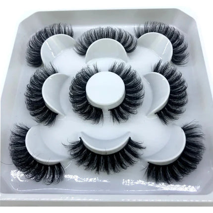 AMSDCN New 5-Pair 8-25mm Natural 3D Mink Eyelash Extension Eyelash Maquiagem