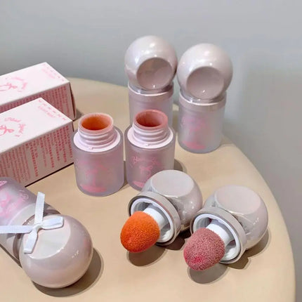 Liquid Blush Misty Lightweight Large Sponge Brush Head For Lips Cheeks Natural Korean Makeup Matte Long Lasting Low Saturation