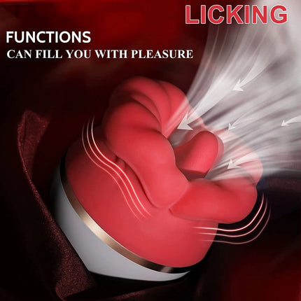 1pc Rose Red Lips Vibrator Vagina Tongue Clitoral Stimulator g-spot Massager Female Masturbator Adult Erotic Products - VIBRATEUR