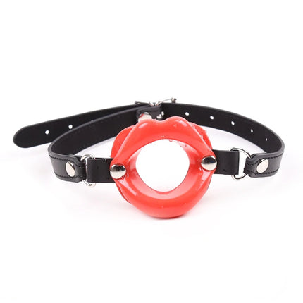 Silicone O Lips Open Mouth Gag Ball PU Leather Strap Bondage Slave Bdsm Gag Sex Toys For Women Adult Game