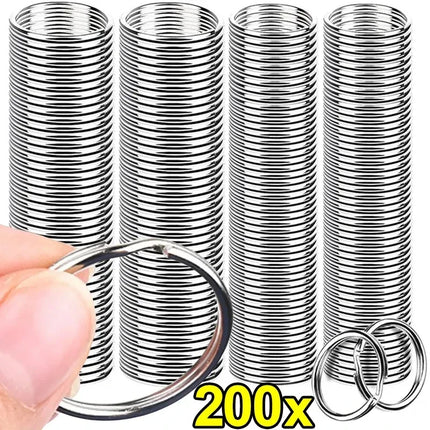 20/200pcs Stainless Steel Key Ring Key Chain 25mm Round Flat Round Split Keychain Polished Metal Blank Circle For DIY Findings