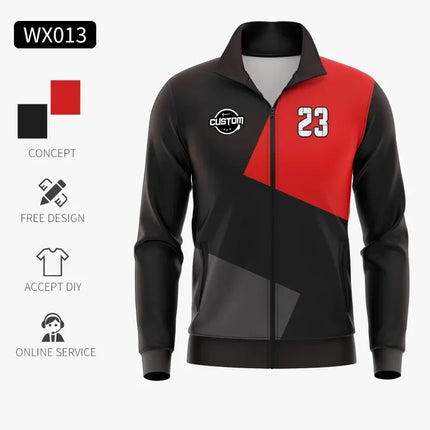 Wholesale Custom Soccer Tracksuit Sets Sweat Suits Mens Winter Training Polyester Football Tracksuits Jacket With Zipper Pockets