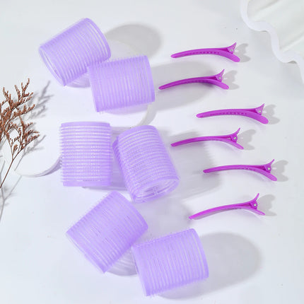 12pcs/set air bar curling iron tube self-adhesive magic roll and bangs hair clip curling styling tool  Special for real hair wig