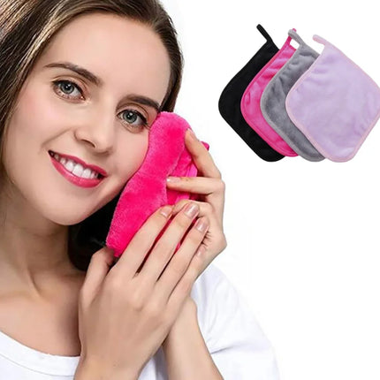 1pc Reusable Makeup Remover Pad Square Makeup Removal Towel Microfiber Facial Cleaning Wipe Cloth Cleaner Skin Care Beauty Tools
