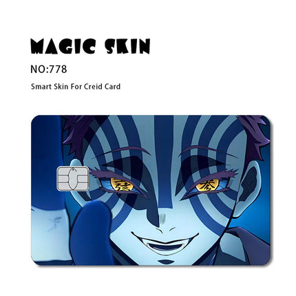 Anime Demon Salyer Matte PVC Sticker Film Tape Skin for Credit Card Debit Card Tanjirou Waterproof Stickers Small Chip Gifts