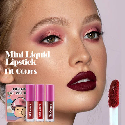 Cute Lipstick Set 3pcs/set Velvet Matte Waterproof Red Nude Black Lip Stick Tint Makeup Mini Lip Gloss Kit Plumping Lip Oil Set