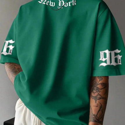 The new men's T-shirt for the summer of 2025 features a casual fashionable comfortable and breathable 3D letter pattern print