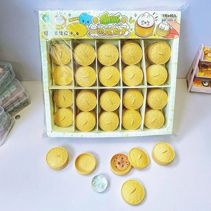 Mini Dumplings Squishy Steamer Bun Squeezable Toys Set Soft Stress Relief Crystal Squishy Fidget Sensory Toy Party Favors Gift