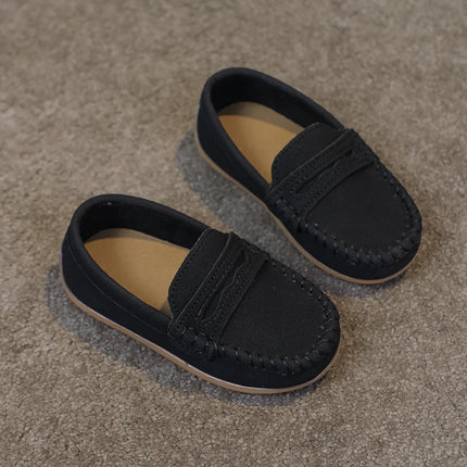 Boys Moccasins Shoes Fashion Solid Color Kids School Causal Shoes Breathable Non-slip Children Slip-on Flats Loafers Size 21-30