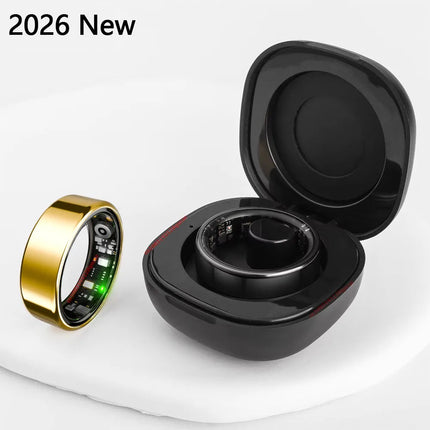 2026 New R02 Smart Ring with Charging Case for Men Women, Battery Life, 39 Days, Sleep Health Monitor, 5ATM Waterproof Smartring
