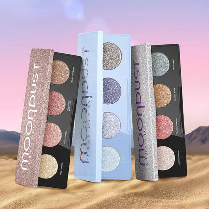 Moondust 4-Color Glitter Eyeshadow Palette, Long-Lasting Shiny Pigments for Party & Daily Shimmery Sparkle Eye Shadow Set