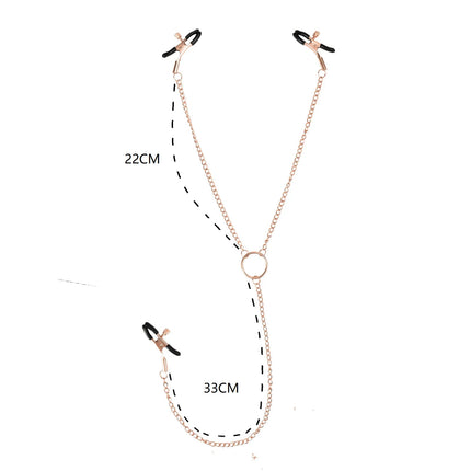 Female Labia Clitoris Nipple Clamp With Chain Stimulator Metal Long Nipple Clips Breast Bondage Restraint Slave Sex Toy