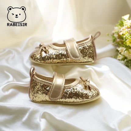 Baby girl princess shoes birthday shoes 0-18 months baby walking shoes soft soled bow shoes