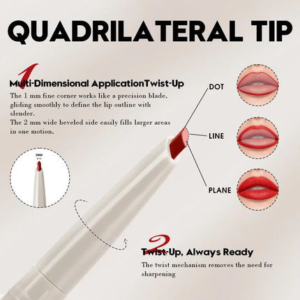1pc Matte lip liner pen, long-lasting water and sweat resistant, twisted design - easy to apply, suitable for all skin types