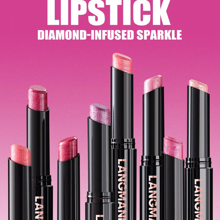 LANGMANNI 10 colors slant mouth pearlescent swivel slant mouth design lipstick single pack lipstick lasting color lip gloss