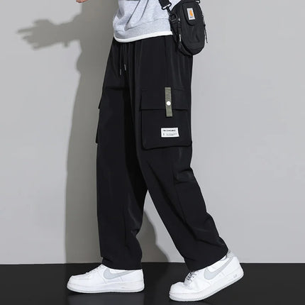 2024 Cargo Pants Men Straight Fit Wide Leg Fleece Lined Trouser Male Winter Fashion Loose Baggy Large Plus Size Warm Streetwear