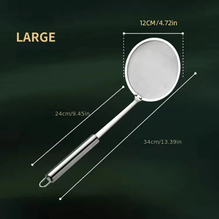 1pc Fat Skimmer Spoon, Stainless Steel Fine Mesh Skimmer, Strainer Spoon For Removing Grease Fat And Foam, Kitchen Tools