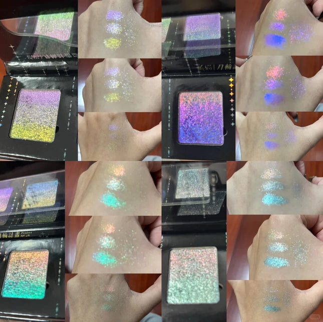 DRAMO Chameleon Eyeshadow Highly Pigmented Overlay Gradient Ayering Laser Optical Iridescent Eye Makeup 6g