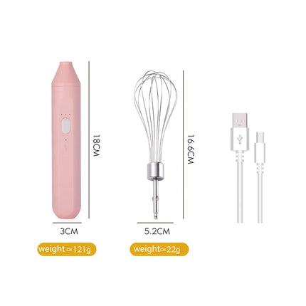 Cordless Multi-Use Whisk System | Compact Handheld Mixer with Milk Frother & Auto-Stirring for Baking, Coffee, and Cream
