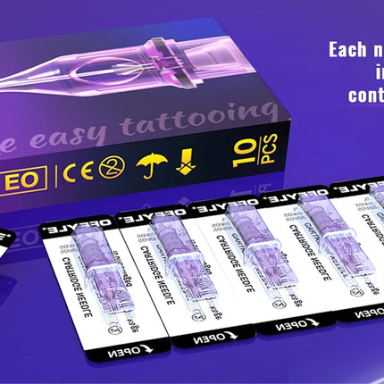 10pcs Tattoo Cartridge Needles Disposable Needles Rl Rs Rm M1 Series For Tattoo Machine For Eyebrow Eyeliner Permanent Makeup