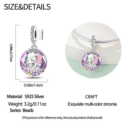 100% 925 Sterling Silver Blue Round Crystal Life Tree Angel Star Moon Pendants Charms Fit 925 Original Bracelets DIY Jewelry