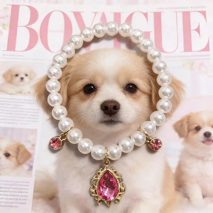 Decorative Pet Necklace For Cats And Small Dogs Shiny Ornament Pendant Pet Jewelry For Kitten Puppy Party Photo