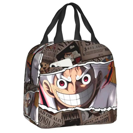 Custom One P-Pieces Insulated Lunch Bags for Women Skull Manga Portable Thermal Cooler Food Lunch Box Outdoor Camping Travel