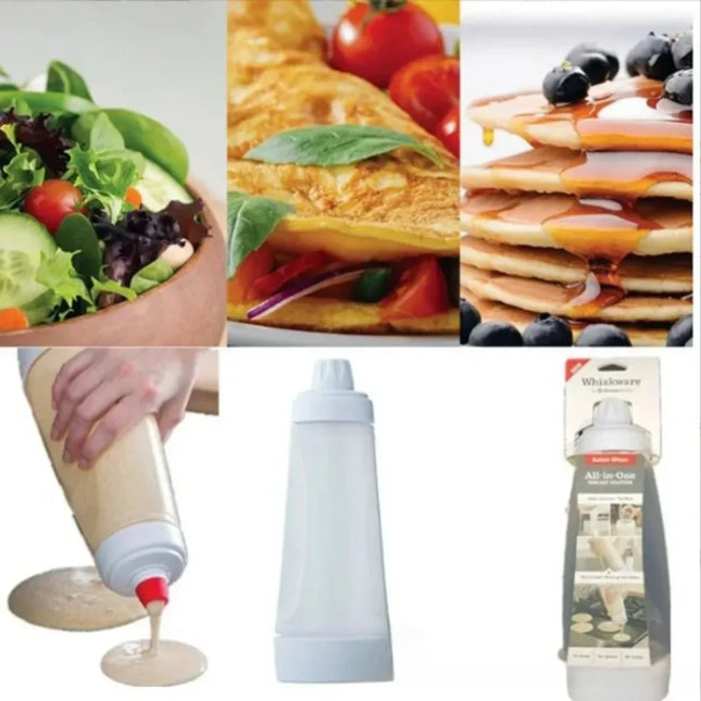 1000ml Hand Cranked Batter Mixer Bottle with Scale Batter Dispenser Pancake with Whisk Ball Baked Goods Easy-Squeeze Design 2026