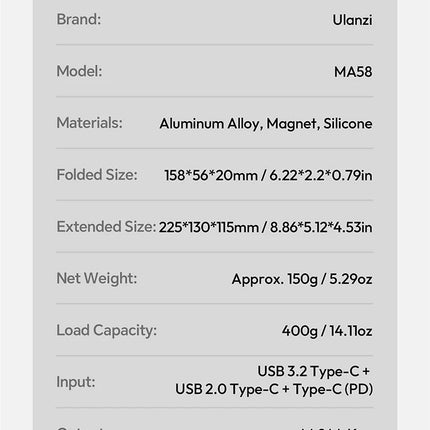 Ulanzi MA58 SSD Enclosure & MagLock Phone Stand Tripod 2 in 1 for iPhone 17 Travel Vlog Tiktok Live Streaming Phone Accessories