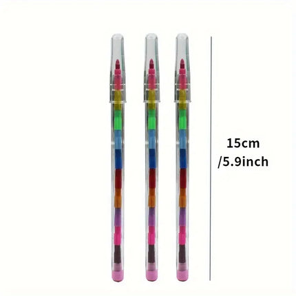 10pcs Stackable Crayons Pencil Colorful Painting Graffiti Kid Party Supplies Birthday Gift Kindergarten School Teacher Prizes